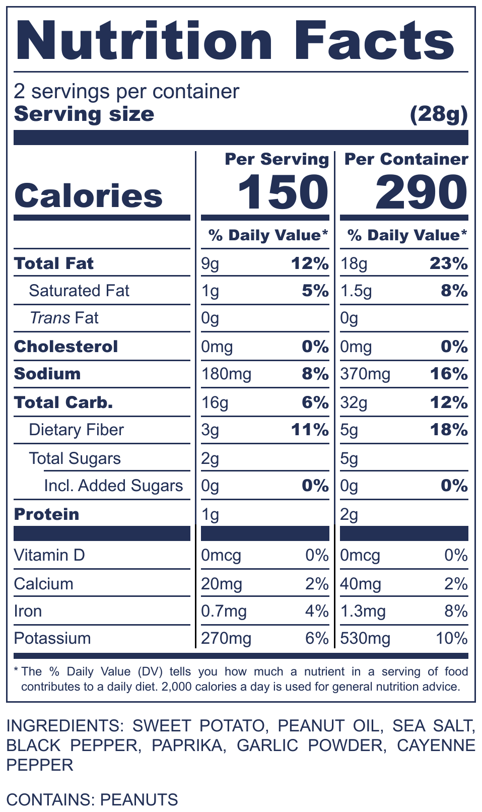 2oz FUUSI Garlic Cayenne Sweetpotato Chips