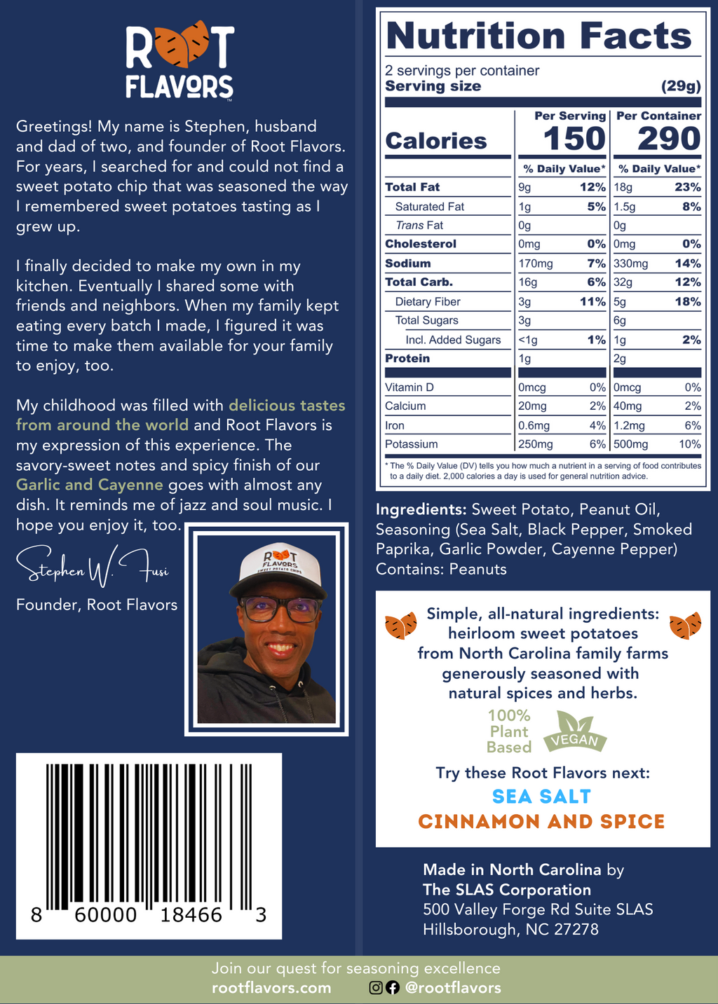 (Pre-Order) 2oz Garlic and Cayenne Sweet Potato Chips