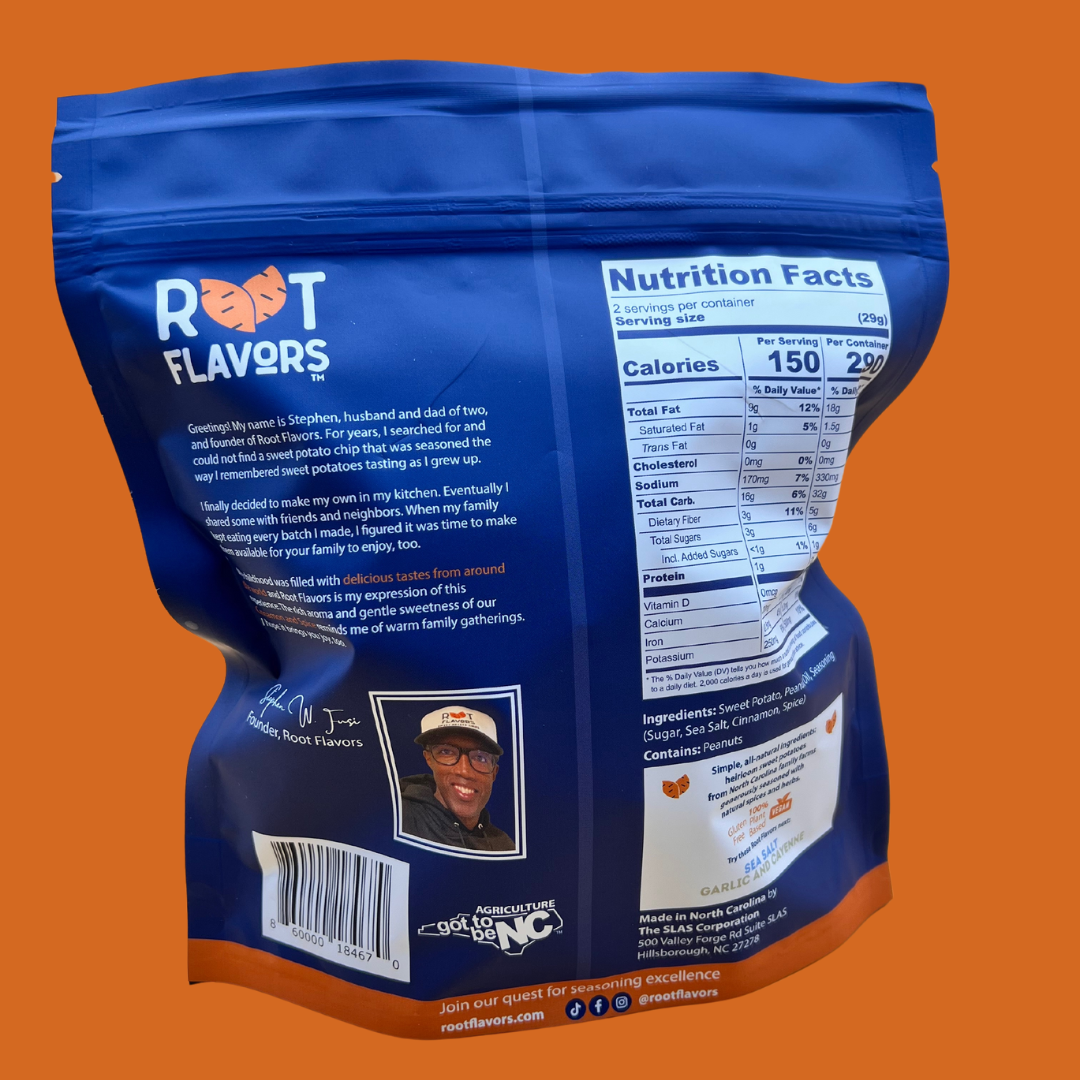 Root Flavors 2oz Cinnamon and Spice Sweet Potato Chips