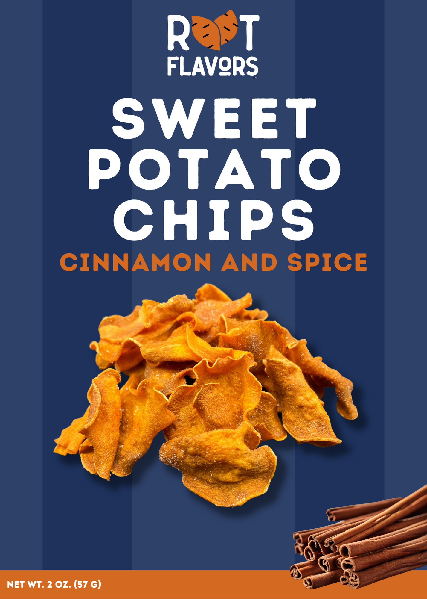 Root Flavors 2oz Cinnamon and Spice Sweet Potato Chips