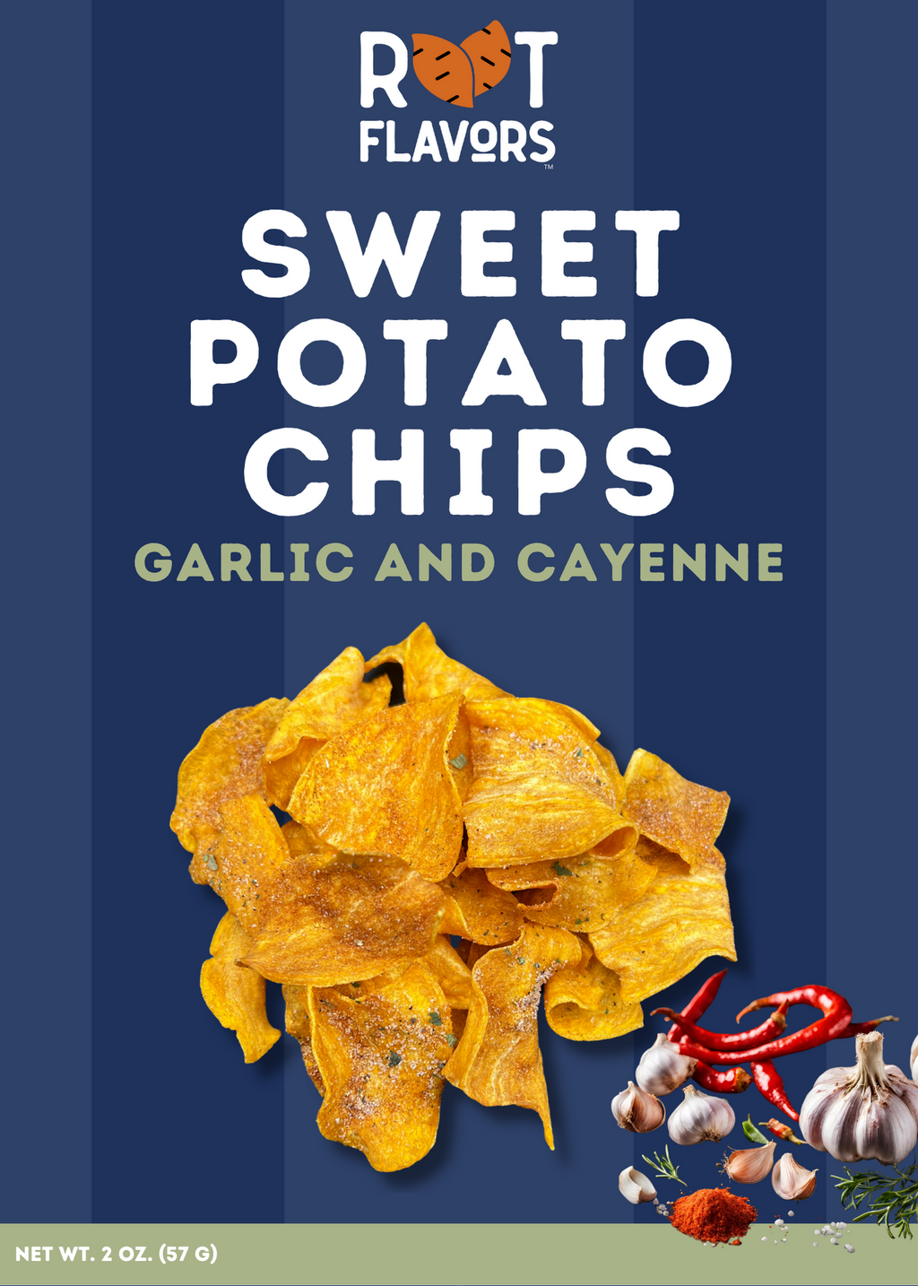 (Pre-Order) 2oz Garlic and Cayenne Sweet Potato Chips